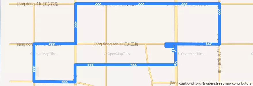Mapa del recorrido 672路 环线 江东公交站 de la línea  en 杭州市.