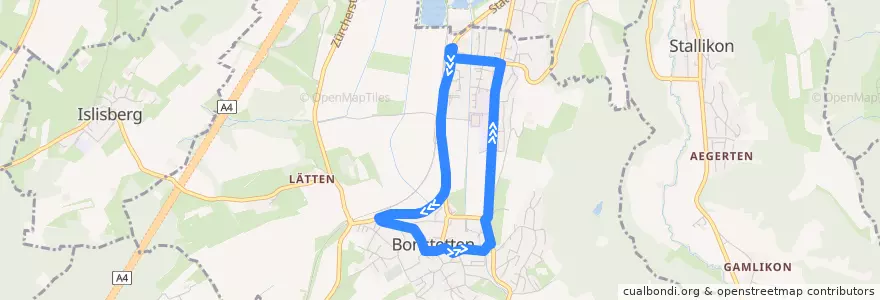 Mapa del recorrido Bus 228: Rundkurs Bonstetten de la línea  en Bonstetten.