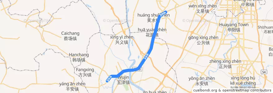 Mapa del recorrido 成都地铁10号线（北向） de la línea  en 成都市.