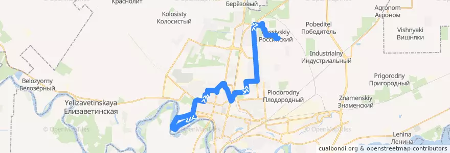 Mapa del recorrido Маршрутное такси №42: Юбилейный микрорайон => улица Ратной Славы de la línea  en городской округ Краснодар.