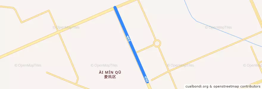 Mapa del recorrido 14 de la línea  en 爱民区.