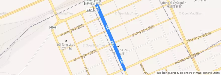 Mapa del recorrido 12 de la línea  en Dong'an District.