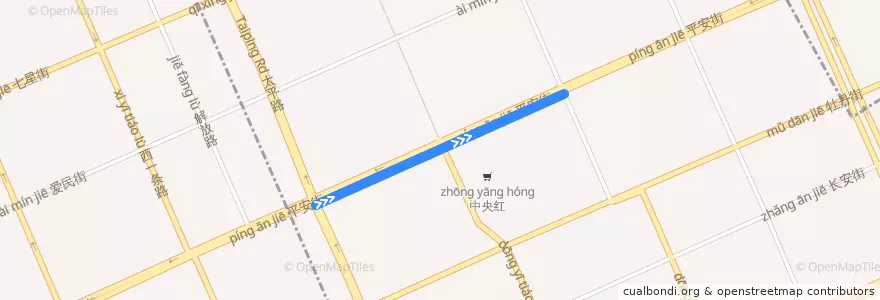 Mapa del recorrido 12 de la línea  en 东安区.