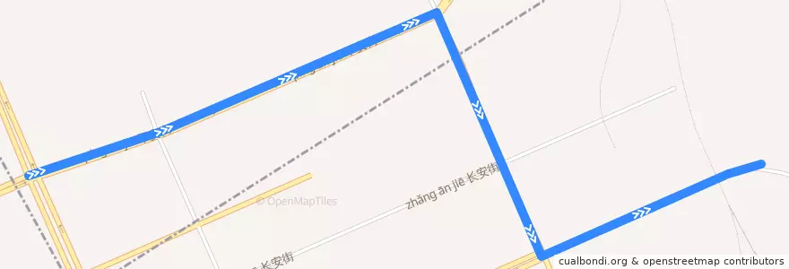 Mapa del recorrido 12 de la línea  en 东安区.
