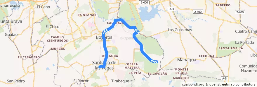 Mapa del recorrido Ruta 46 Expocuba => Santiago de la línea  en Havana.