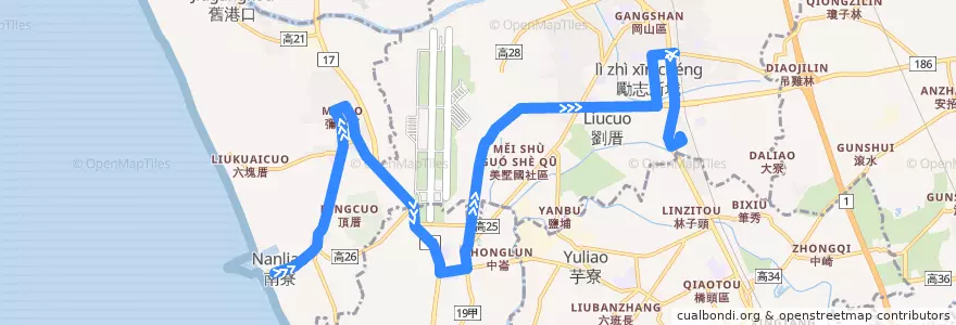 Mapa del recorrido 紅78(返程) de la línea  en کائوهسیونگ.