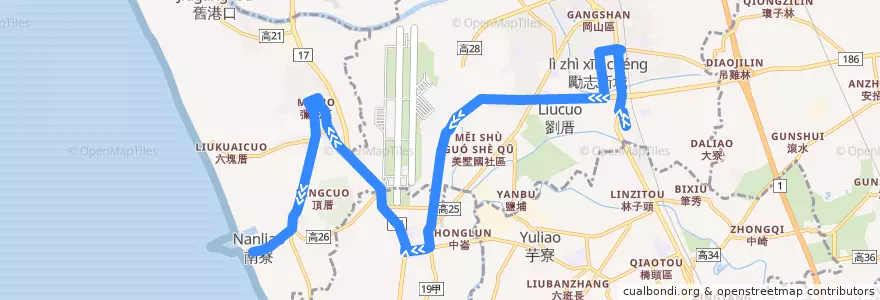 Mapa del recorrido 紅78(往程) de la línea  en 高雄市.