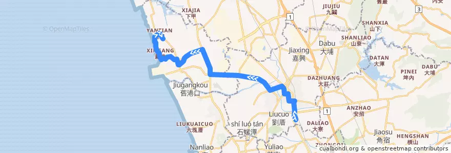 Mapa del recorrido 紅79(往程) de la línea  en Гаосюн.