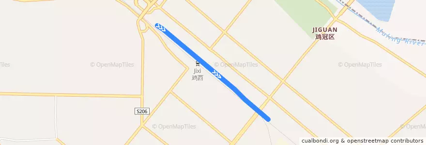 Mapa del recorrido K7156/5齐齐哈尔到虎林（密山） de la línea  en 红军路街道.