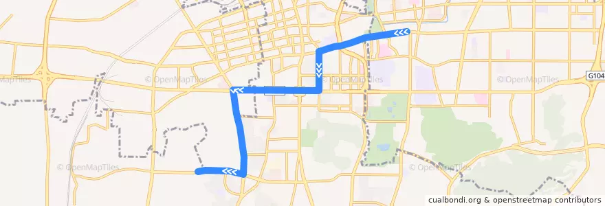 Mapa del recorrido 128泉城广场—>王官庄小区东区 de la línea  en チーナン;済南市.