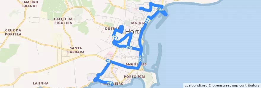 Mapa del recorrido Mini Bus: Centro de Saúde => Pátio do Pasteleiro de la línea  en Faial.