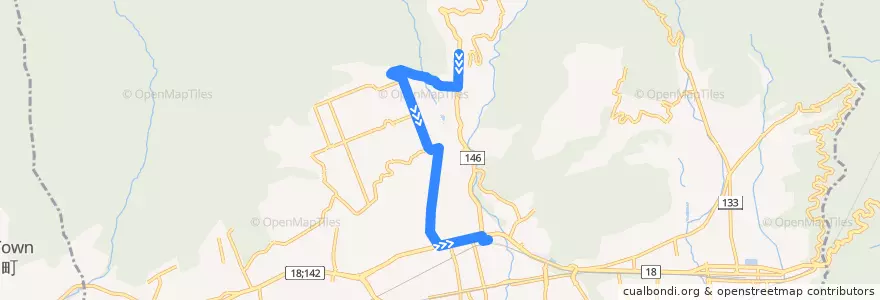 Mapa del recorrido 黒橋線 de la línea  en Karuizawa.