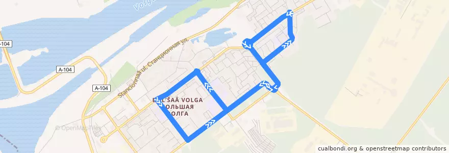 Mapa del recorrido Дубна 9 Проспект Боголюбова Ул. Энтузиастов de la línea  en городской округ Дубна.