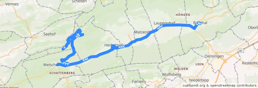 Mapa del recorrido Bus 131: Balsthal, Bahnhof => Herbetswil, Hinterer Brandberg de la línea  en Bezirk Thal.