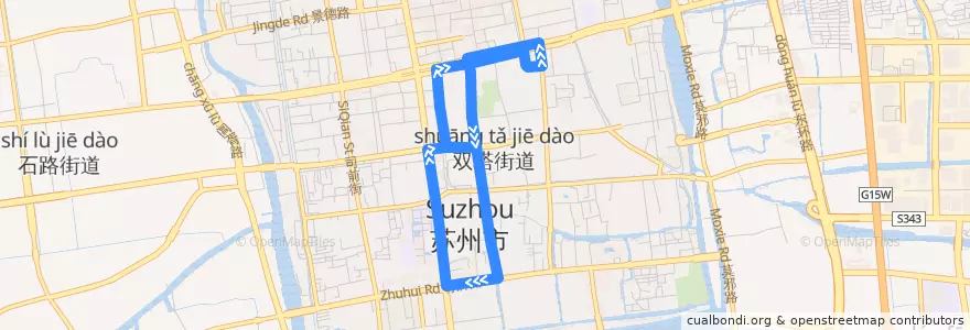 Mapa del recorrido 社区巴士9003路 de la línea  en 双塔街道.