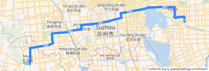 Mapa del recorrido 2路 de la línea  en Сучжоу.