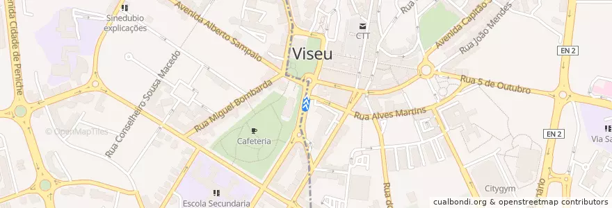 Mapa del recorrido Rossio > Moure de Carvalhal de la línea  en União das Freguesias de Viseu.