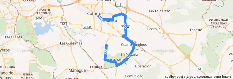 Mapa del recorrido Ruta C1 Cotorro - Palo Jorobado - Cuatro Caminos de la línea  en Cotorro.