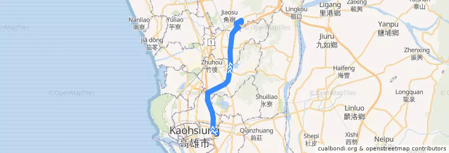 Mapa del recorrido 鳳山燕巢城市快線(往程) de la línea  en Гаосюн.