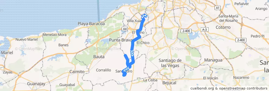 Mapa del recorrido Ruta 487 La Lisa => San Pedro de la línea  en Cuba.
