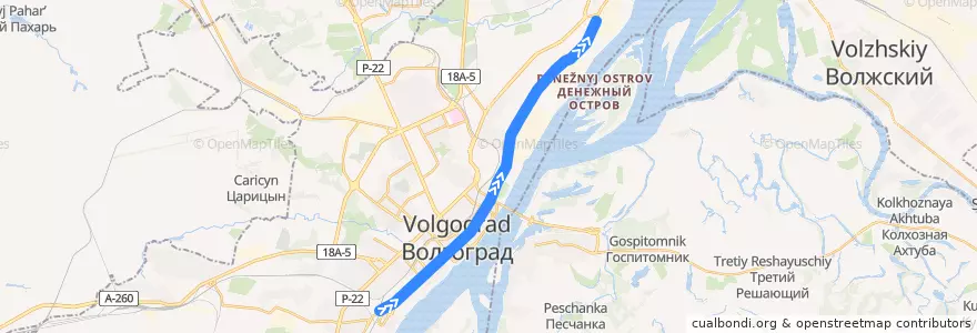 Mapa del recorrido Трамвай СТ-2: Ельшанка — ВГТЗ de la línea  en городской округ Волгоград.