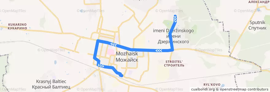 Mapa del recorrido Автобус № 2: Гаражи => Автостанция Можайск de la línea  en Можайский городской округ.