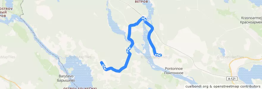 Mapa del recorrido Автобус № 620: Новая Деревня - Ромашки de la línea  en Ромашкинское сельское поселение.