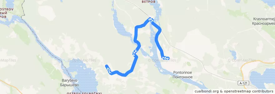 Mapa del recorrido Автобус № 620: Ромашки - Новая Деревня de la línea  en Ромашкинское сельское поселение.