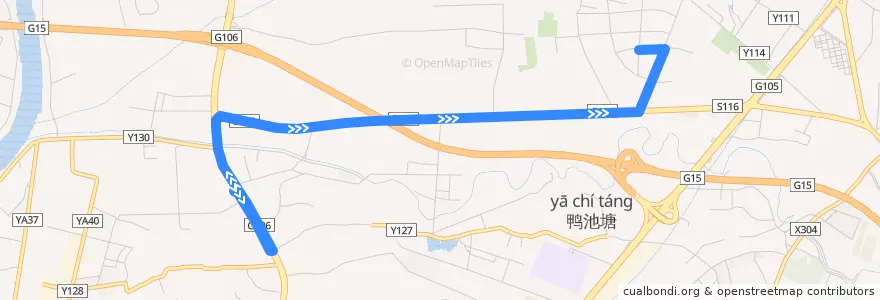 Mapa del recorrido 735路(地铁龙归站总站-田心村总站) de la línea  en 白云区.