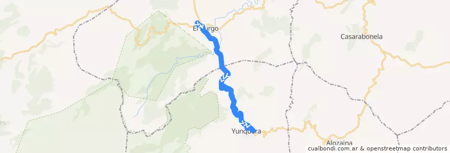 Mapa del recorrido Ronda - El Burgo - Yunquera - Malaga de la línea  en Sierra de las Nieves.