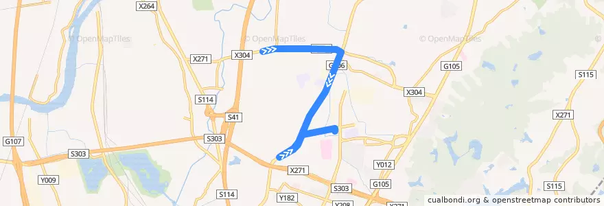 Mapa del recorrido 739路[清湖村(苏元庄)总站-地铁嘉禾望岗站总站] de la línea  en Baiyun District.