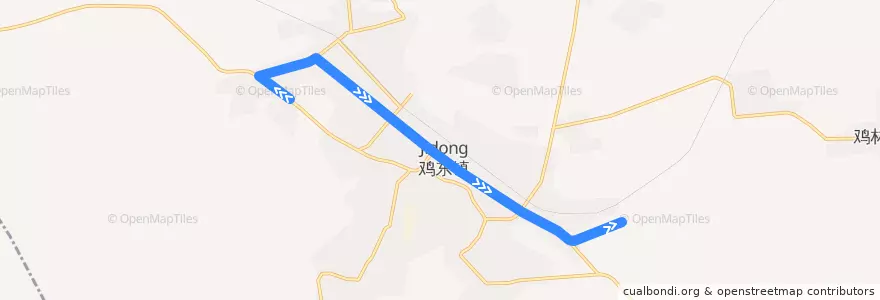 Mapa del recorrido 1 de la línea  en 鸡东县.