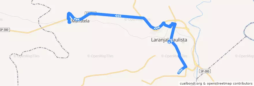 Mapa del recorrido Laranjal Paulista ⇒ Maristela de la línea  en Laranjal Paulista.