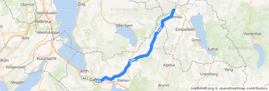 Mapa del recorrido S31: Arth-Goldau => Biberbrugg de la línea  en Schwyz.