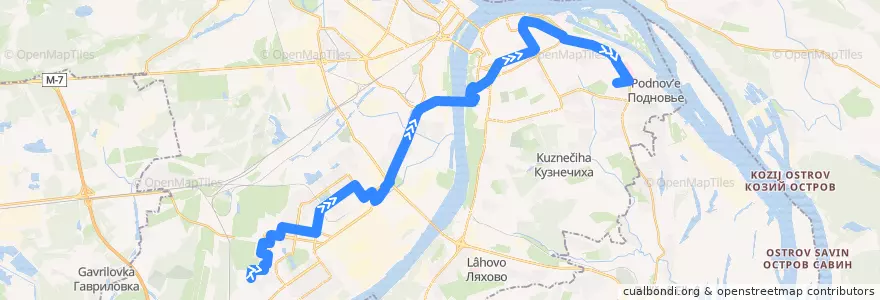 Mapa del recorrido Автобус 98: Космическая улица => ТЦ Фантастика de la línea  en ニジニ・ノヴゴロド管区.