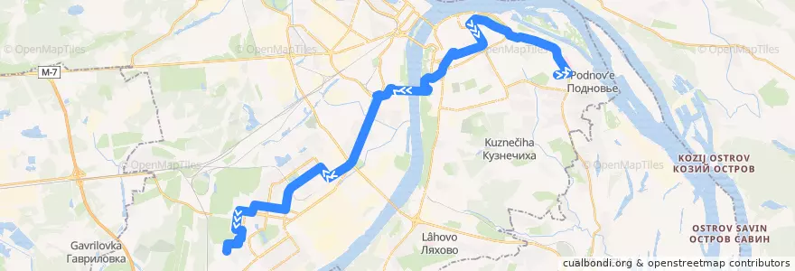 Mapa del recorrido Автобус 98: ТЦ Фантастика => Космическая улица de la línea  en Nizhny Novgorod.
