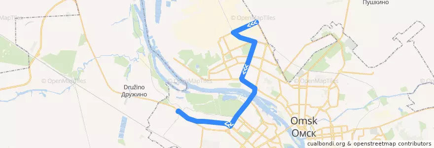 Mapa del recorrido Автобус №87 : Завод СК - ДСК-2 de la línea  en городской округ Омск.