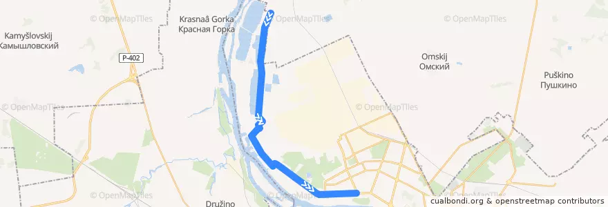 Mapa del recorrido Автобус №25 : Новоалександровка - Нефтезаводская de la línea  en городской округ Омск.