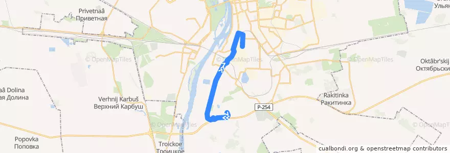 Mapa del recorrido Автобус №30 : пос. Армейский - Железнодорожная больница de la línea  en オムスク管区.