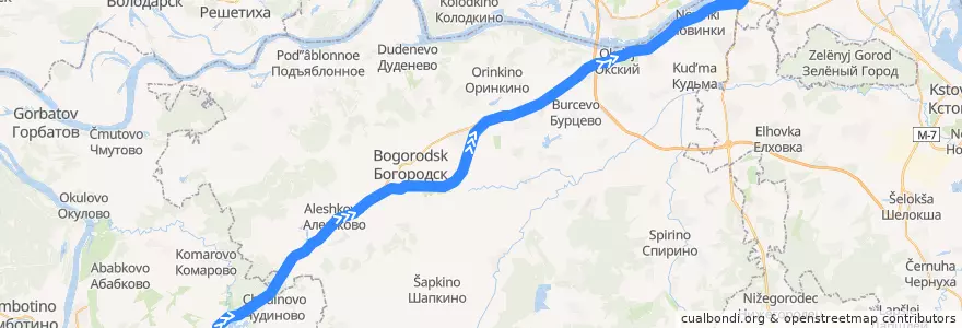 Mapa del recorrido Автобус №240 de la línea  en Nizhny Novgorod Oblast.