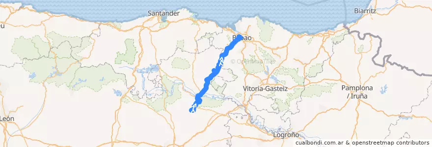 Mapa del recorrido 31 : Poza de la Sal -> Bilbao de la línea  en 스페인.
