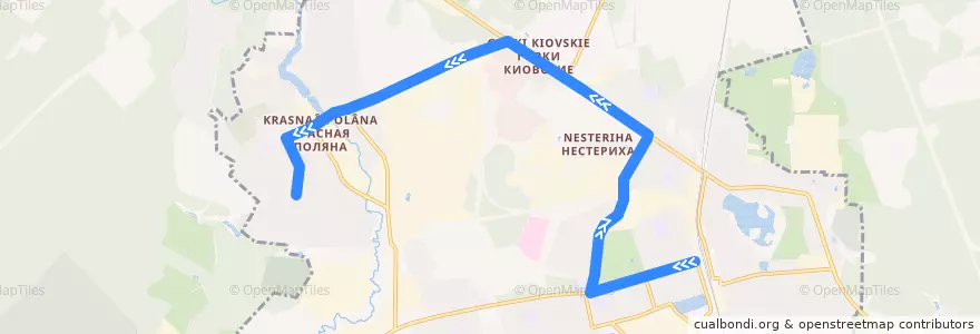 Mapa del recorrido Автобус 9: Лобня - Красная Поляна de la línea  en городской округ Лобня.