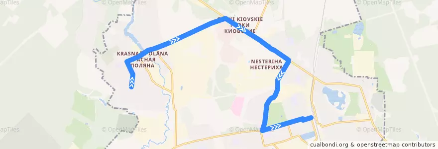 Mapa del recorrido Автобус 9: Красная Поляна - Лобня de la línea  en городской округ Лобня.