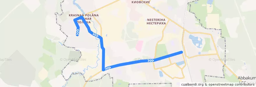 Mapa del recorrido Автобус 4к: Красная Поляна - Станция Лобня de la línea  en Lobnya.
