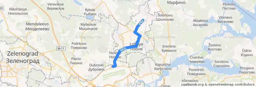 Mapa del recorrido Автобус 24к: ВНИИ Кормов - Шереметьево Терминал B de la línea  en Oblast Moskou.