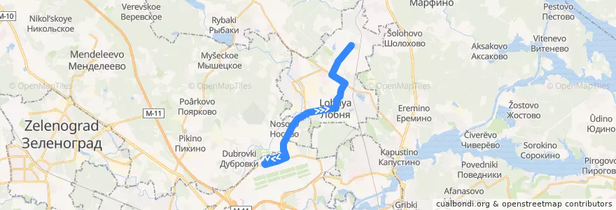 Mapa del recorrido Автобус 24к: Шереметьево Терминал B - ВНИИ Кормов de la línea  en Oblast Moskou.