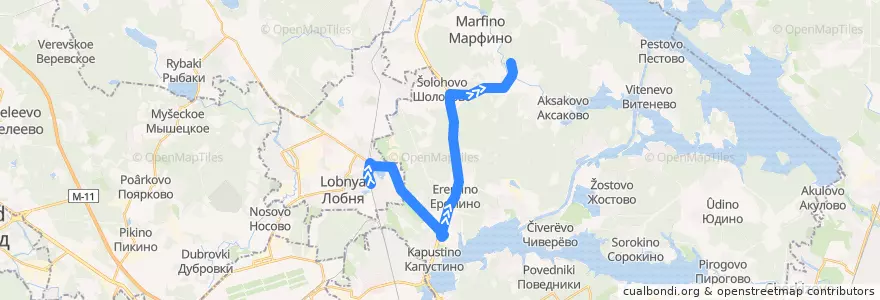 Mapa del recorrido Автобус 42: Лобня - Данилково de la línea  en городской округ Мытищи.