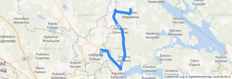 Mapa del recorrido Автобус 60: Лобня - Дом отдыха Данилково de la línea  en городской округ Мытищи.