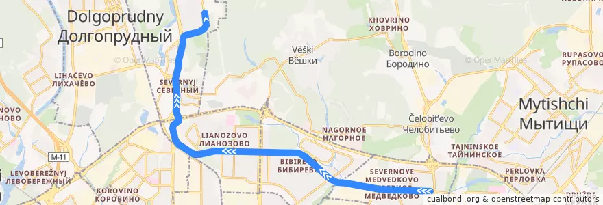 Mapa del recorrido Автобус 909: Осташковская улица - Северный de la línea  en Северо-Восточный административный округ.