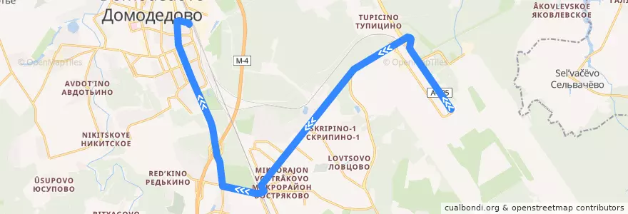 Mapa del recorrido Автобус 30: Аэропорт Домодедово — Станция Домодедово de la línea  en городской округ Домодедово.